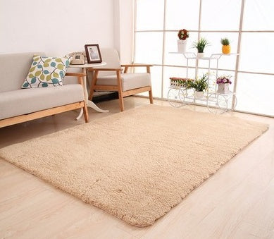 Fluffy White Plush Rug