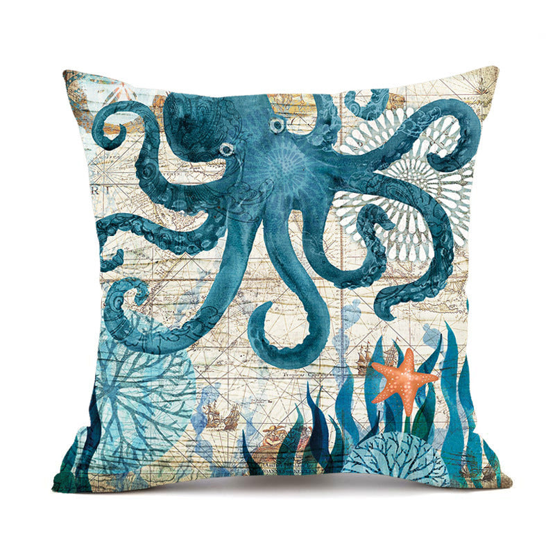 Sea Turtle Printed Cushion Cover