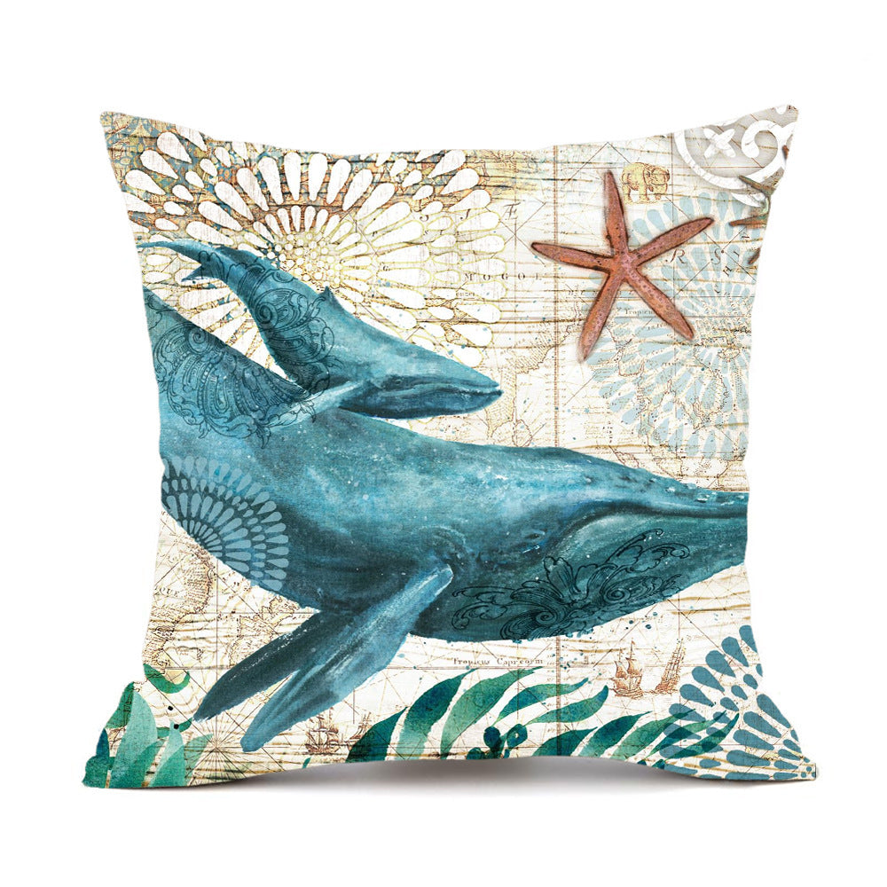 Sea Turtle Printed Cushion Cover