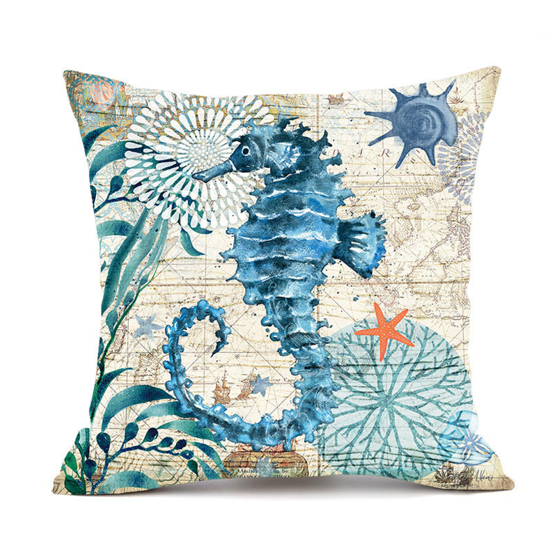 Sea Turtle Printed Cushion Cover